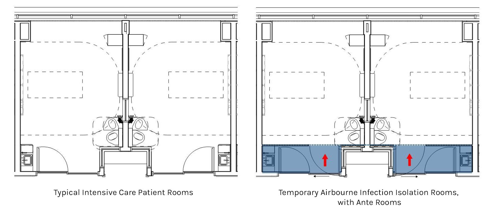 Sharp Chula Vista OVT - COVID Isolation Rooms Diagram