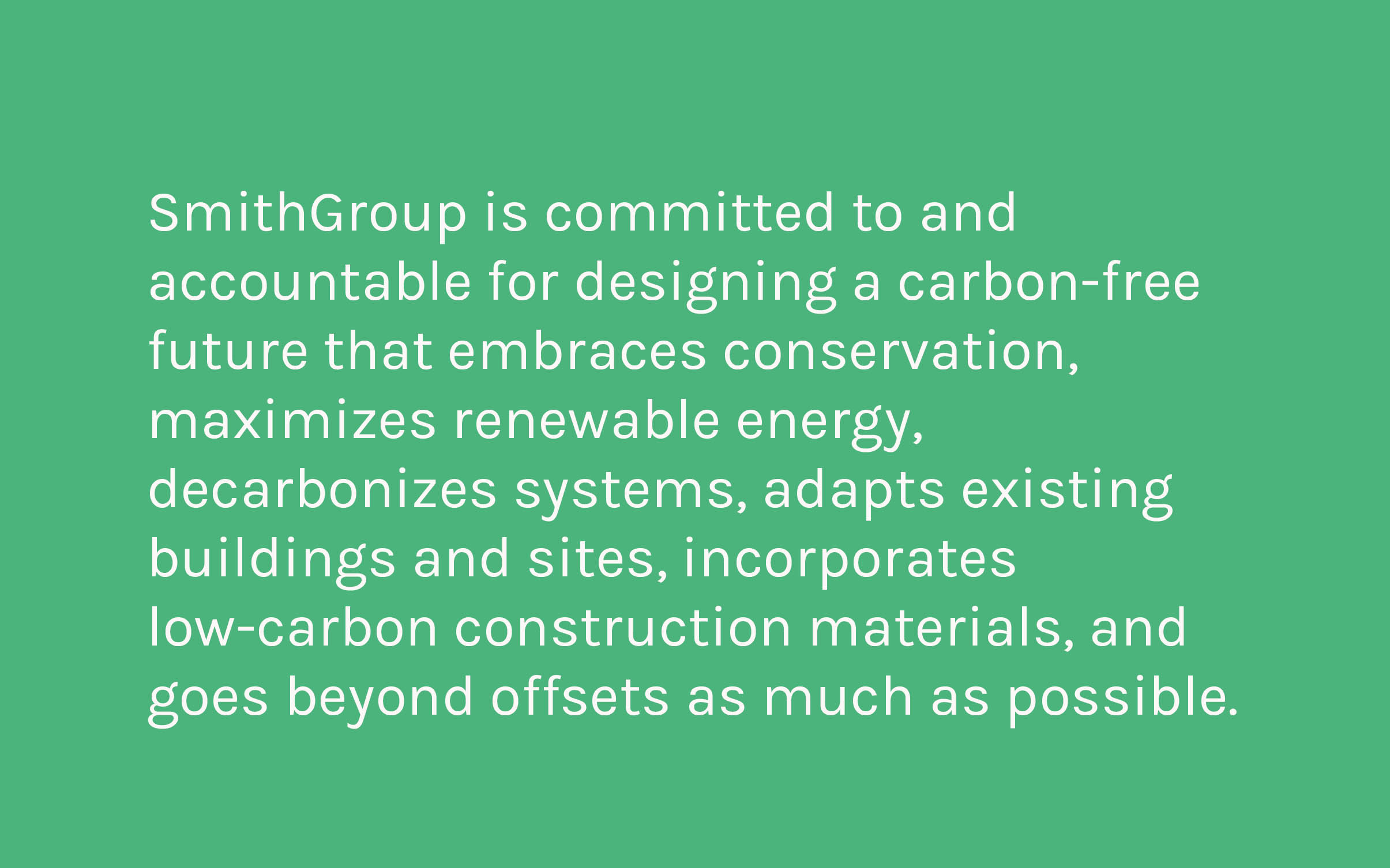 SmithGroup Commitment Climate Action Green Background