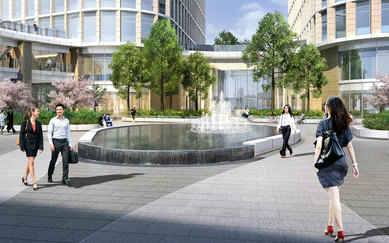 Taiping Exterior Rendering SmithGroup Shanghai Office Workplace Design