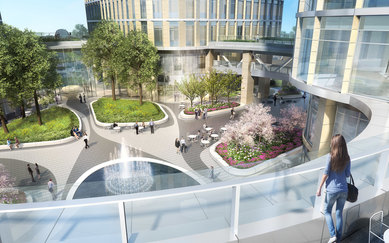 TAIPING FINANCIAL TOWER SmithGroup Workplace Office Design Shanghai Exterior Rendering Birds eye