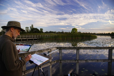 Crosswinds Marsh Interpretive Preserve visitor painting