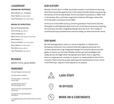 SmithGroup Firm Fact Sheet June Update