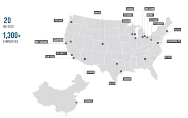 Map with 20 Offices Cleveland Smithgroup Architecture