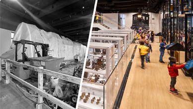 Early Planning for Adapting Cultural Facilities - before and after photos of a transformed gallery space with open collections