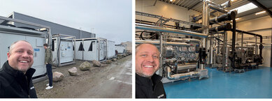 Selfies taken by the author in front of highly sustainable district energy infrastructure