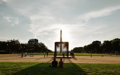 Society's Cage Installation Washington monument the mall BLM Black Lives Matter architecture Cultural SmithGroup
