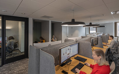 SmithGroup Detroit Interior Renovation Workplace Office Design Michigan Guardian Building