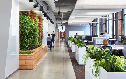 Cryptocurrency headquarters exchange workplace office interiors