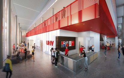 University of Houston victoria health and wellness center interior aerial