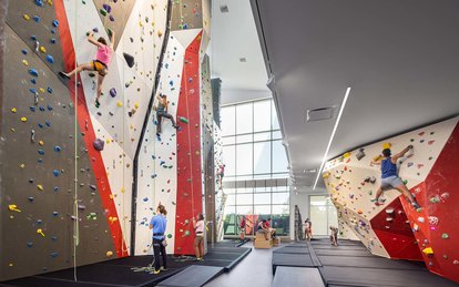 San Diego State University Interior Boxing Aztec Recreation Rock Climbing Wall 