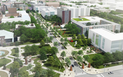 UIUC rendering master plan aerial higher education campus planning chicago