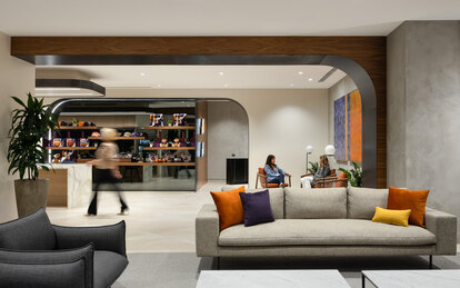 Sports Arena Family Center View of Kitchen Commercial Interior Design SmithGroup